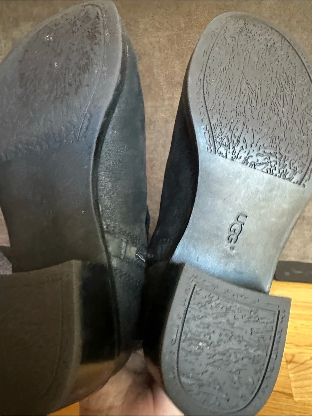 New Ugg Women's Black Tall Leather Riding Boots